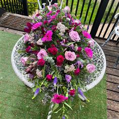 Burgundy &amp; Pinks Coffin Spray