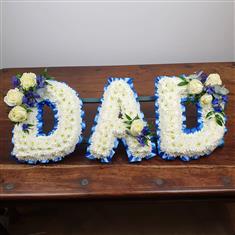 Dad Tribute White Rose Blue Edge