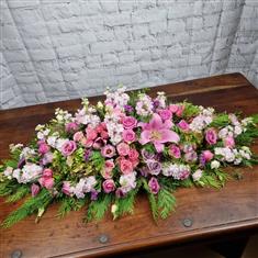 Soft Pinks Casket Spray
