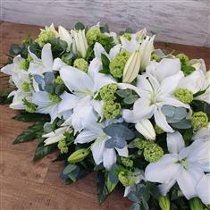 White and Lime Casket Spray