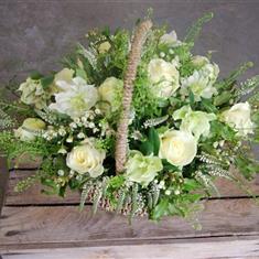 White Funeral Basket