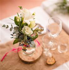 Elegant wedding flowers and table centrepieces